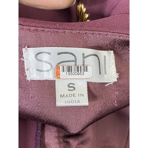 Sani Womens Maxi Dress Maroon Side Pockets Printed Details‎ Size Small - Picture 7 of 10